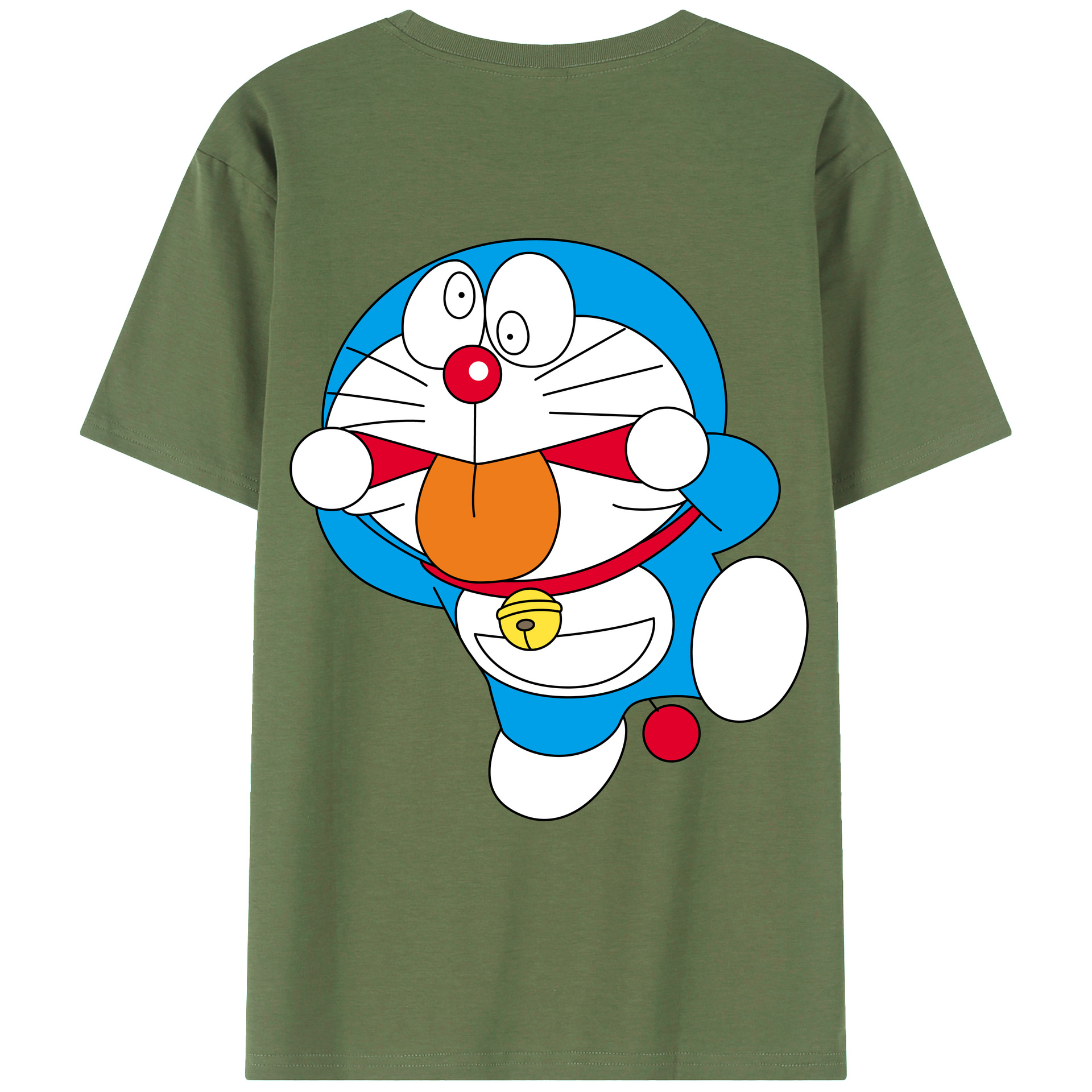 （画像用） ドラえもん Doraemon 綿100％ メンズ半袖Tシャツ（バックプリント） 通気性